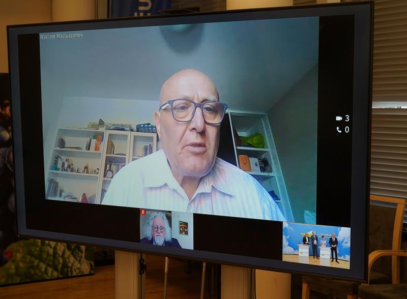 11 sierpnia 2023 r. Sala Prasowa w Urzędzie Marszałkowskim Województwa Lubuskiego w Zielonej Górze. Konferencja prasowa na temat dezinformacji ws. pożaru w zielonogórskim Przylepie.