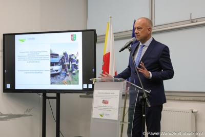 Członek Zarządu Województwa Lubuskiego Marcin Jabłoński.