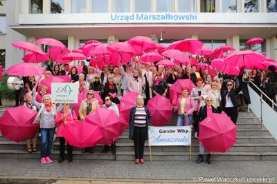 Uczestnicy Różowego Marszu w Zielonej Górze