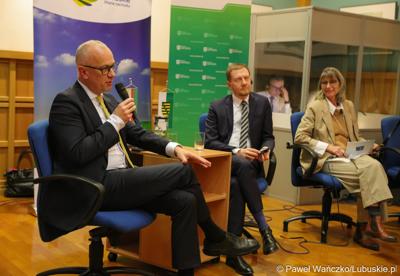 Marszałek Województwa Lubuskiego Marcin Jabłoński i Premier Wolnego Kraju Saksonia Michael Kretschmer