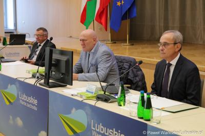 Prezydium Sejmiku Województwa Lubuskiego podczas LIX zwyczajnej sesji Sejmiku 
