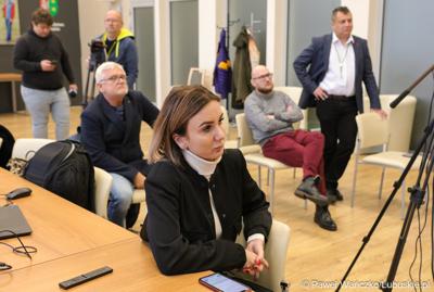 Uczestnicy konferencji prasowej w Sali Prasowej Urzędu Marszałkowskiego Województwa Lubuskiego w Zielonej Górze