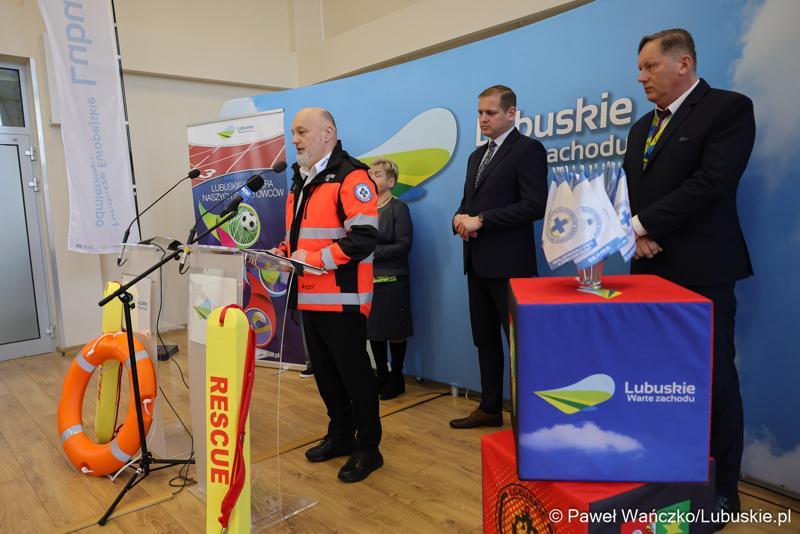 Uczestnicy konferencji prasowej w Sali Prasowej Urzędu Marszałkowskiego Województwa Lubuskiego