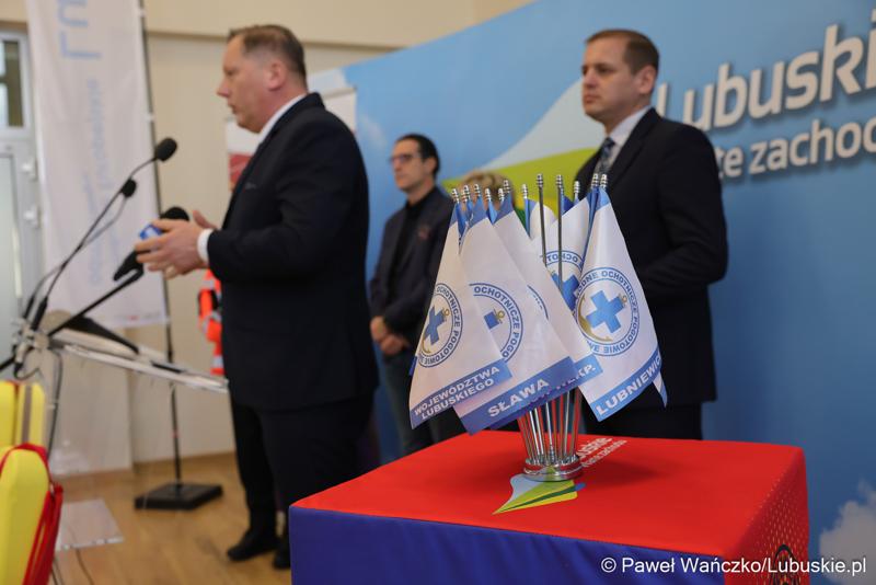 Uczestnicy konferencji prasowej w Sali Prasowej Urzędu Marszałkowskiego Województwa Lubuskiego