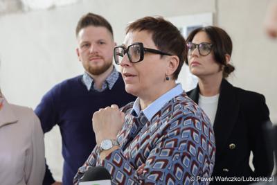 Uczestnicy konferencji prasowej dot. prezentacji Lubuskiego Centrum Kompetencji Cyfrowych i Usług Wspólnych – Data Center w Gorzowie Wlkp.