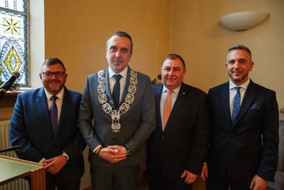 Uroczysta Sesja Rady Miasta w Rektoracie Uniwersytetu Zielonogórskiego, podczas której zaprzysiężony został prezydent Zielonej Góry Marcin Pabierowski.