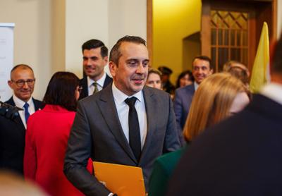 Uroczysta Sesja Rady Miasta w Rektoracie Uniwersytetu Zielonogórskiego, podczas której zaprzysiężony został prezydent Zielonej Góry Marcin Pabierowski.