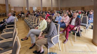 Uczestnicy konferencji pt. „Lubuska rewitalizacja” w Sali Kolumnowej Sejmiku Województwa Lubuskiego w Zielonej Górze