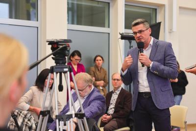 Konferencja prasowa na temat budowy Centrum Psychiatrii Dzieci i Młodzieży w Zielonej Górze