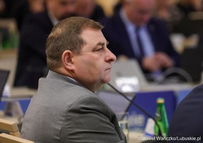 Wicemarszałek Grzegorz Potęga podczas IV zwyczajnej sesji Sejmiku Województwa Lubuskiego 