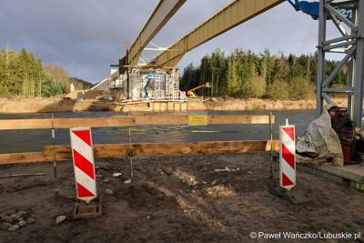 Teren budowy czwartego etapu budowy obwodnicy Drezdenka