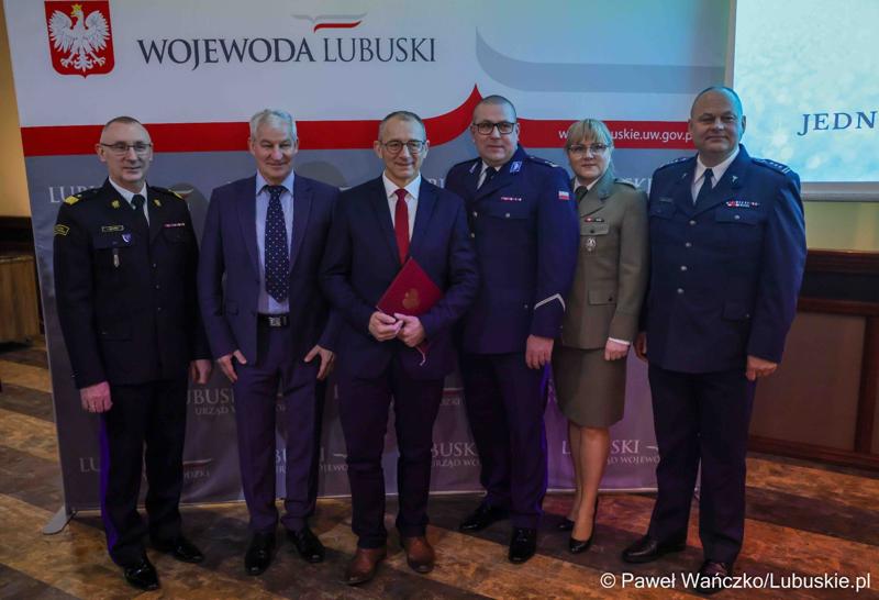 Uczestnicy spotkania noworocznego Wojewody Lubuskiego z lubuskimi parlamentarzystami, szefami administracji zespolonej i niezespolonej oraz przedstawicielami jednostek samorządu terytorialnego