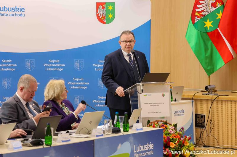 Przedstawiciel Polregio na VIII zwyczajnej sesji Sejmiku Województwa Lubuskiego w Sali Kolumnowej Urzędu Marszałkowskiego Województwa Lubuskiego w Zielonej Górze