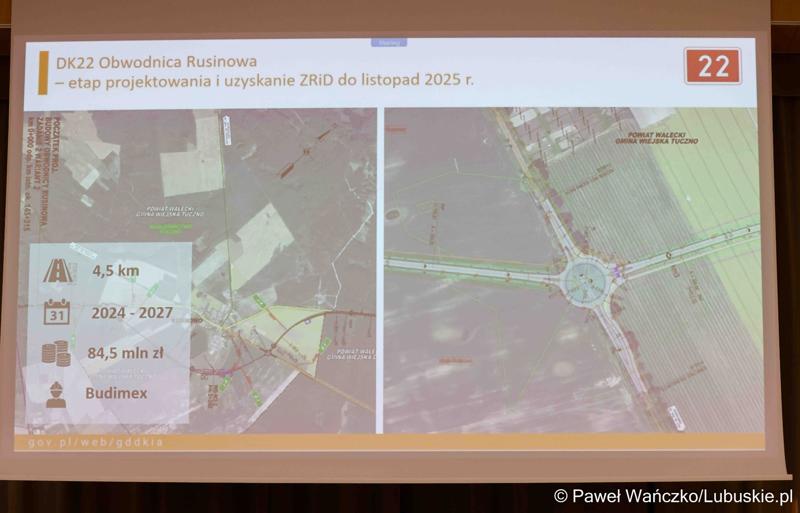 Prezentacja GDDKiA podczas VIII zwyczajnej sesji Sejmiku Województwa Lubuskiego w Sali Kolumnowej Urzędu Marszałkowskiego Województwa Lubuskiego w Zielonej Górze
