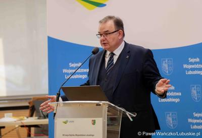 Przedstawiciel Polregio na VIII zwyczajnej sesji Sejmiku Województwa Lubuskiego w Sali Kolumnowej Urzędu Marszałkowskiego Województwa Lubuskiego w Zielonej Górze 
