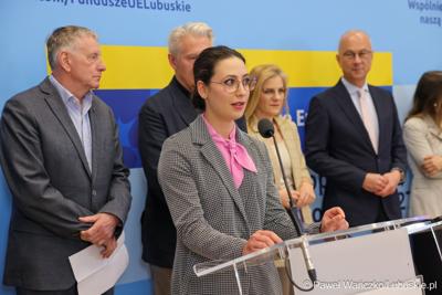 Uczestnicy konferencji prasowej w Urzędzie Marszałkowskim Województwa Lubuskiego