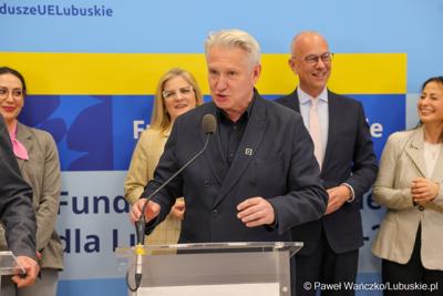Uczestnicy konferencji prasowej w Urzędzie Marszałkowskim Województwa Lubuskiego