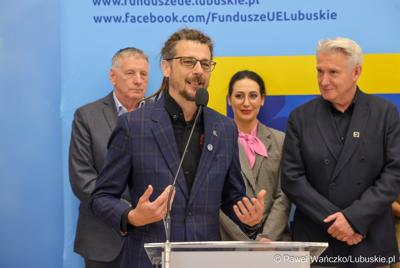 Uczestnicy konferencji prasowej w Urzędzie Marszałkowskim Województwa Lubuskiego