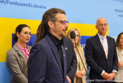 Uczestnicy konferencji prasowej w Urzędzie Marszałkowskim Województwa Lubuskiego