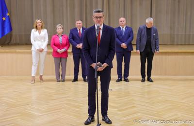 Spotkanie nowego marszałka województwa lubuskiego Sebastiana Ciemnoczołowskiego, wraz z całym Zarządem Województwa, z pracownikami Urzędu Marszałkowskiego