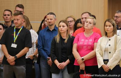 Spotkanie nowego marszałka województwa lubuskiego Sebastiana Ciemnoczołowskiego, wraz z całym Zarządem Województwa, z pracownikami Urzędu Marszałkowskiego