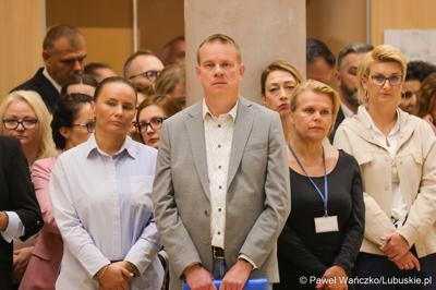Spotkanie nowego marszałka województwa lubuskiego Sebastiana Ciemnoczołowskiego, wraz z całym Zarządem Województwa, z pracownikami Urzędu Marszałkowskiego
