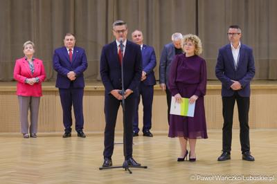 Spotkanie nowego marszałka województwa lubuskiego Sebastiana Ciemnoczołowskiego, wraz z całym Zarządem Województwa, z pracownikami Urzędu Marszałkowskiego
