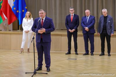 Spotkanie nowego marszałka województwa lubuskiego Sebastiana Ciemnoczołowskiego, wraz z całym Zarządem Województwa, z pracownikami Urzędu Marszałkowskiego
