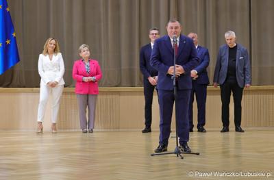 Spotkanie nowego marszałka województwa lubuskiego Sebastiana Ciemnoczołowskiego, wraz z całym Zarządem Województwa, z pracownikami Urzędu Marszałkowskiego