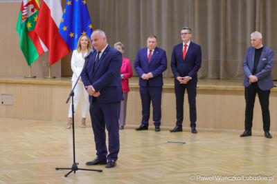 Spotkanie nowego marszałka województwa lubuskiego Sebastiana Ciemnoczołowskiego, wraz z całym Zarządem Województwa, z pracownikami Urzędu Marszałkowskiego