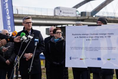 Rozpoczęcie projektu: Rozbiórka starego i budowa nowego mostu w m. Santok w ciągu drogi woj. nr 158 w km 11+777