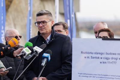 Rozpoczęcie projektu: Rozbiórka starego i budowa nowego mostu w m. Santok w ciągu drogi woj. nr 158 w km 11+777