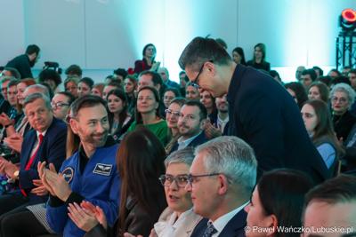Spotkanie z polskim astronautą projektowym Europejskiej Agencji Kosmicznej Sławoszem Uznańskim-Wiśniewskim w Parku Technologii Kosmicznych w Zielonej Górze-Nowym Kisielinie 