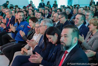 Spotkanie z polskim astronautą projektowym Europejskiej Agencji Kosmicznej Sławoszem Uznańskim-Wiśniewskim w Parku Technologii Kosmicznych w Zielonej Górze-Nowym Kisielinie 