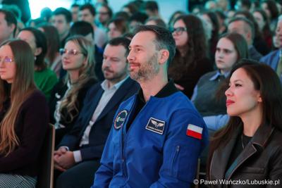 Spotkanie z polskim astronautą projektowym Europejskiej Agencji Kosmicznej Sławoszem Uznańskim-Wiśniewskim w Parku Technologii Kosmicznych w Zielonej Górze-Nowym Kisielinie 