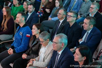Spotkanie z polskim astronautą projektowym Europejskiej Agencji Kosmicznej Sławoszem Uznańskim-Wiśniewskim w Parku Technologii Kosmicznych w Zielonej Górze-Nowym Kisielinie 