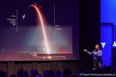 Spotkanie z polskim astronautą projektowym Europejskiej Agencji Kosmicznej Sławoszem Uznańskim-Wiśniewskim w Parku Technologii Kosmicznych w Zielonej Górze-Nowym Kisielinie 