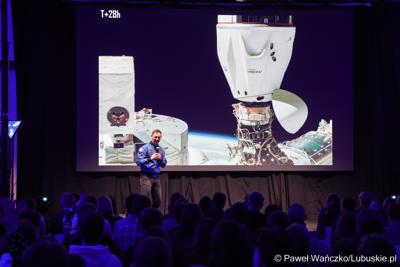 Spotkanie z polskim astronautą projektowym Europejskiej Agencji Kosmicznej Sławoszem Uznańskim-Wiśniewskim w Parku Technologii Kosmicznych w Zielonej Górze-Nowym Kisielinie 
