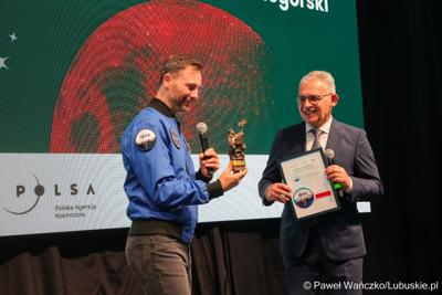 Spotkanie z polskim astronautą projektowym Europejskiej Agencji Kosmicznej Sławoszem Uznańskim-Wiśniewskim w Parku Technologii Kosmicznych w Zielonej Górze-Nowym Kisielinie 