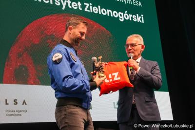 Spotkanie z polskim astronautą projektowym Europejskiej Agencji Kosmicznej Sławoszem Uznańskim-Wiśniewskim w Parku Technologii Kosmicznych w Zielonej Górze-Nowym Kisielinie 