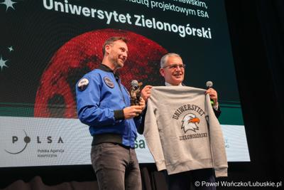 Spotkanie z polskim astronautą projektowym Europejskiej Agencji Kosmicznej Sławoszem Uznańskim-Wiśniewskim w Parku Technologii Kosmicznych w Zielonej Górze-Nowym Kisielinie 