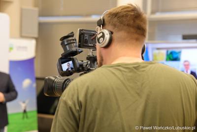 Uczestnicy konferencji prasowej podczas której przedstawiony został prezes spółki Lubuski Transport Publiczny