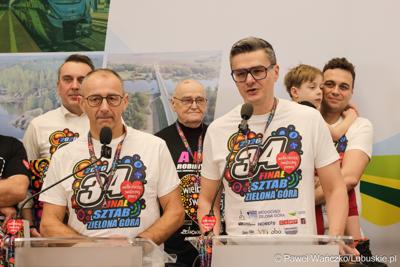 Uczestnicy konferencji prasowej zapowiadającej 34. finał WOŚP w Lubuskiem 