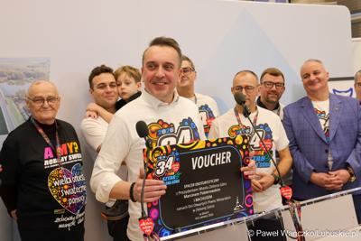 Uczestnicy konferencji prasowej zapowiadającej 34. finał WOŚP w Lubuskiem 