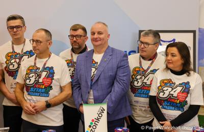 Uczestnicy konferencji prasowej zapowiadającej 34. finał WOŚP w Lubuskiem 