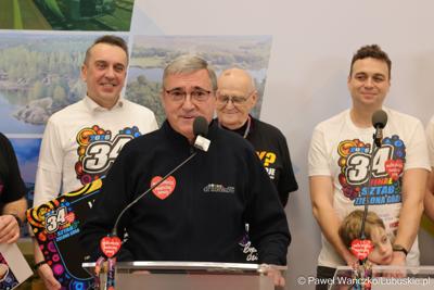 Uczestnicy konferencji prasowej zapowiadającej 34. finał WOŚP w Lubuskiem 