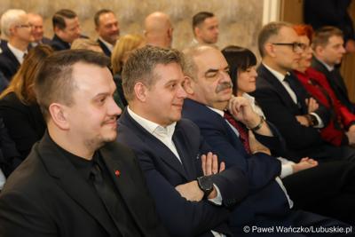 Przedstawiciele administracji samorządowej na noworocznym spotkaniu zorganizowanym przez wojewodę lubuskiego Marka Cebulę