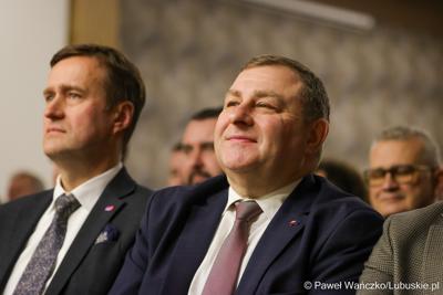 Wicemarszałek województwa lubuskiego Grzegorz Potęga na noworocznym spotkaniu zorganizowanym przez wojewodę lubuskiego Marka Cebulę