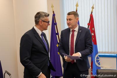 Marszałek Sebastian Ciemnoczołowski z Hetmanem Kraju Libereckiego Martinem Půtą