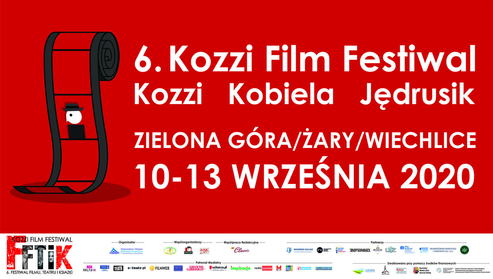 Banner Kozzi Film Festiwal z logotypami.